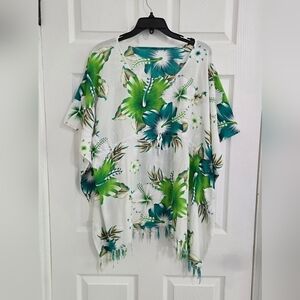 Handmade Poncho Tunic Shirt Women's Size XL Lightweight Island Vaca Boho